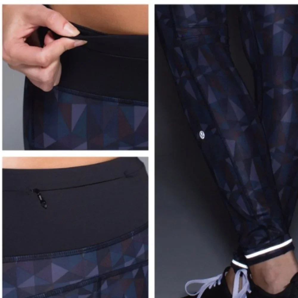Lululemon Speed Tight II Stained Glass Love‎ Nightfall Black size 2